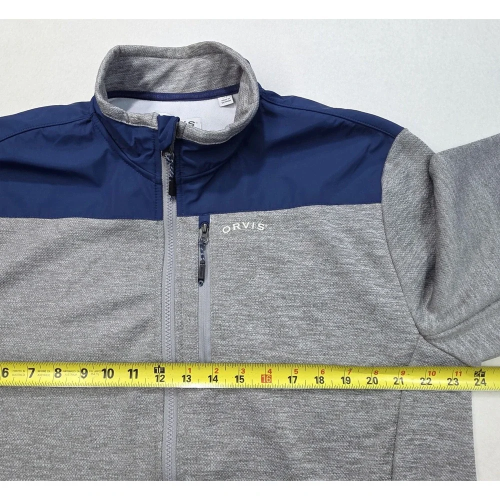 ORVIS Jacket Men's‎ L Blue Bonded Full Zip Nylon Panels Windbreaker LIMITED USE